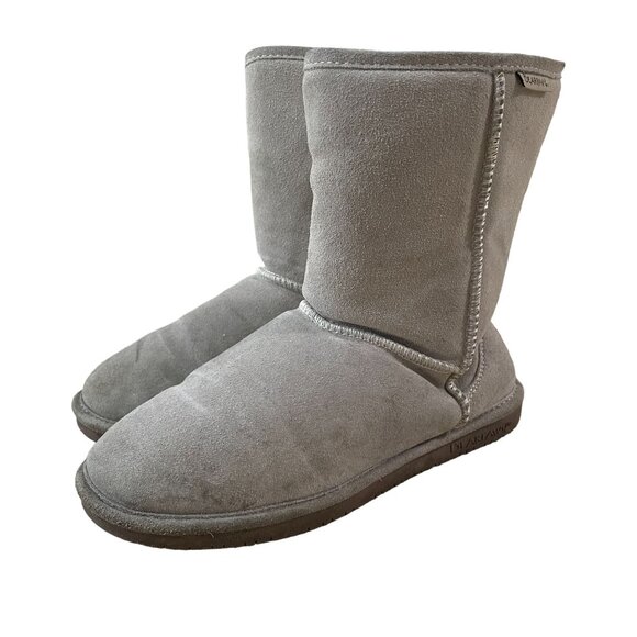 Bearpaw Emma Short Boots Women's Size 6 Wool Blend Lining Gray Color Winter Cozy - Picture 1 of 9